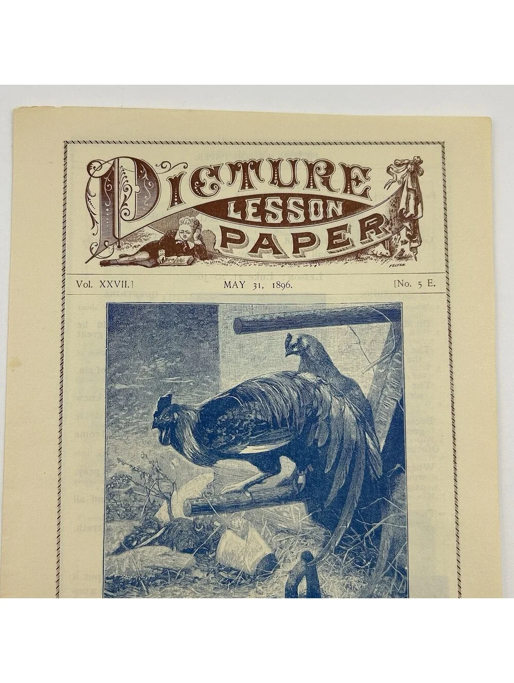 1896 Picture Lesson Paper Antique Sunday School Illustrated Ephemera May 31  C16